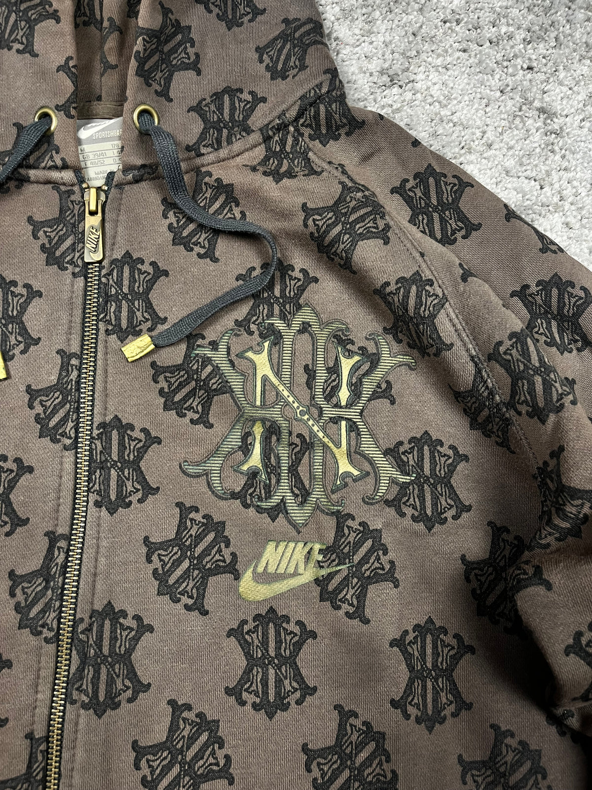 Sudadera con cremallera Nike Vintage años 2000 "Marrón/Negro" (M)