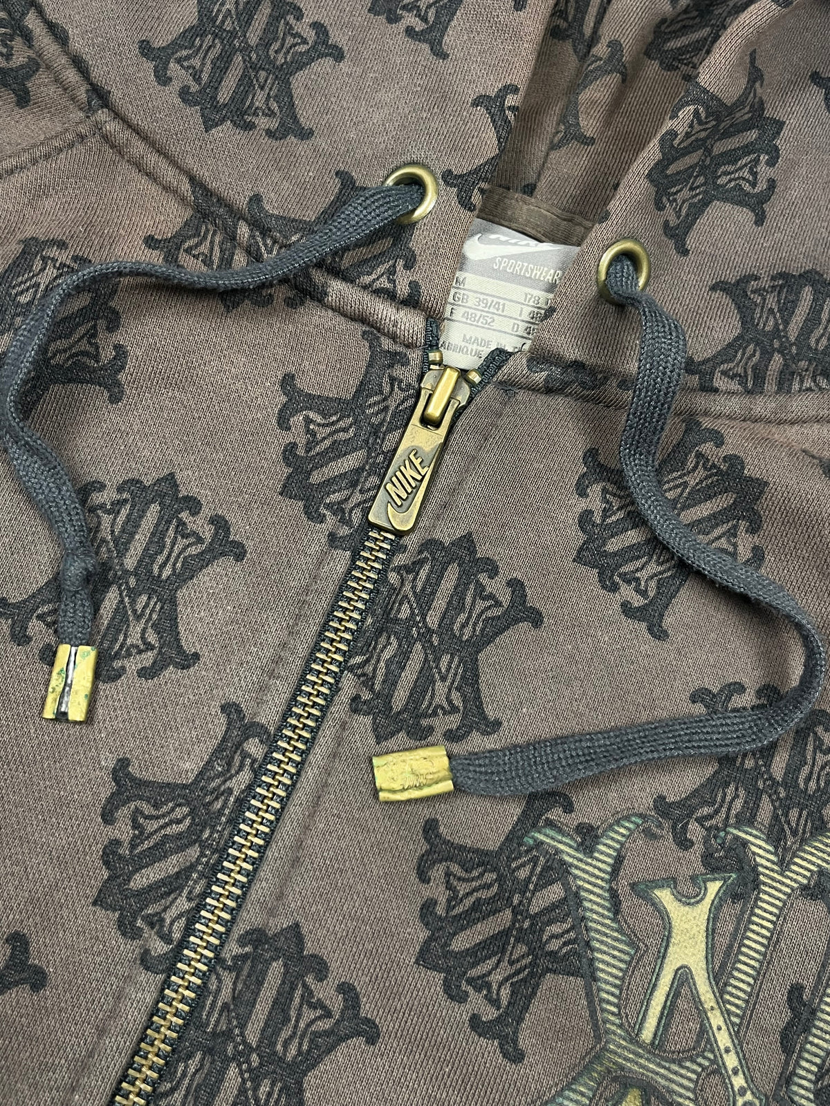 Sudadera con cremallera Nike Vintage años 2000 "Marrón/Negro" (M)