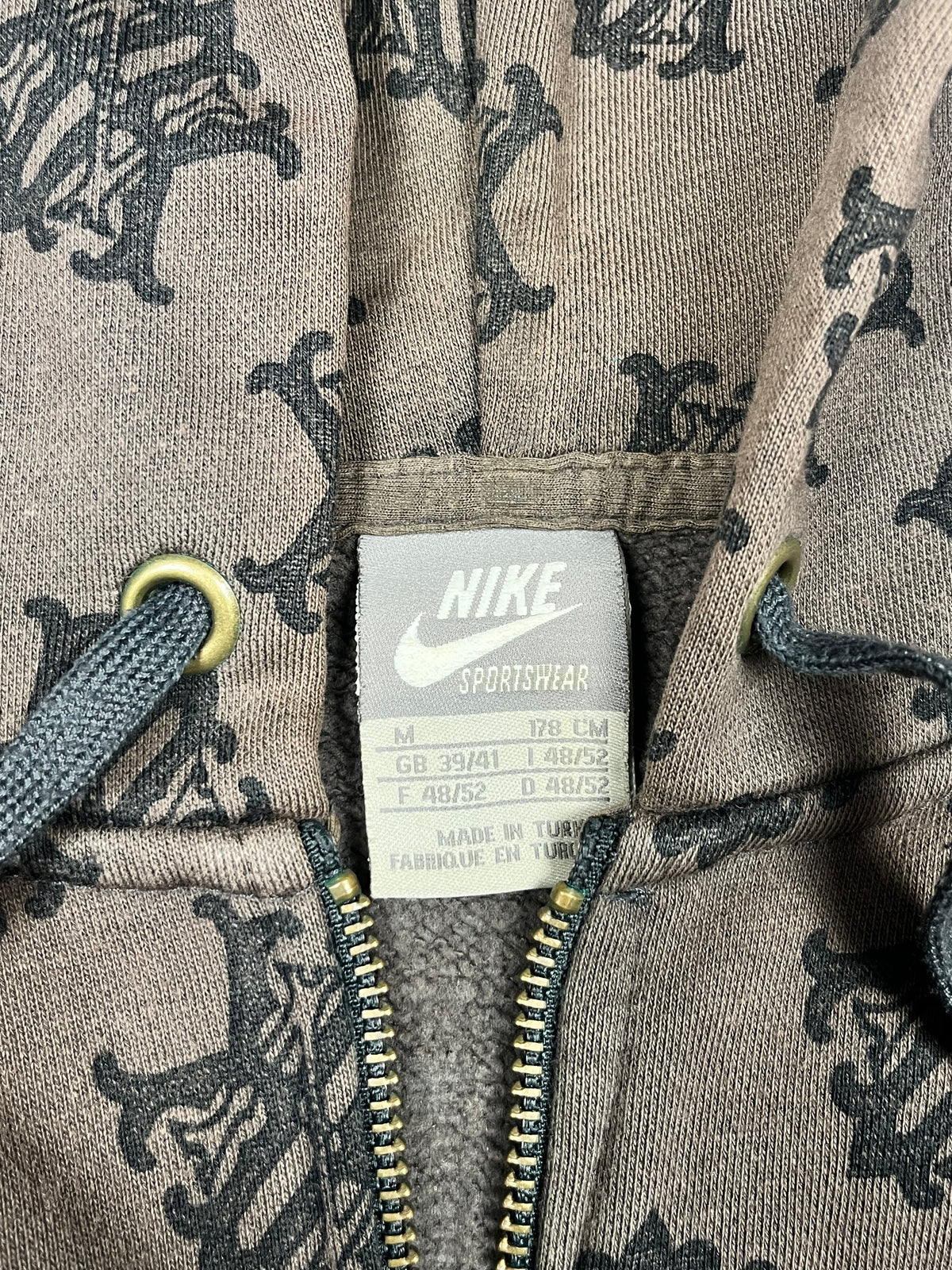 Sudadera con cremallera Nike Vintage años 2000 "Marrón/Negro" (M)