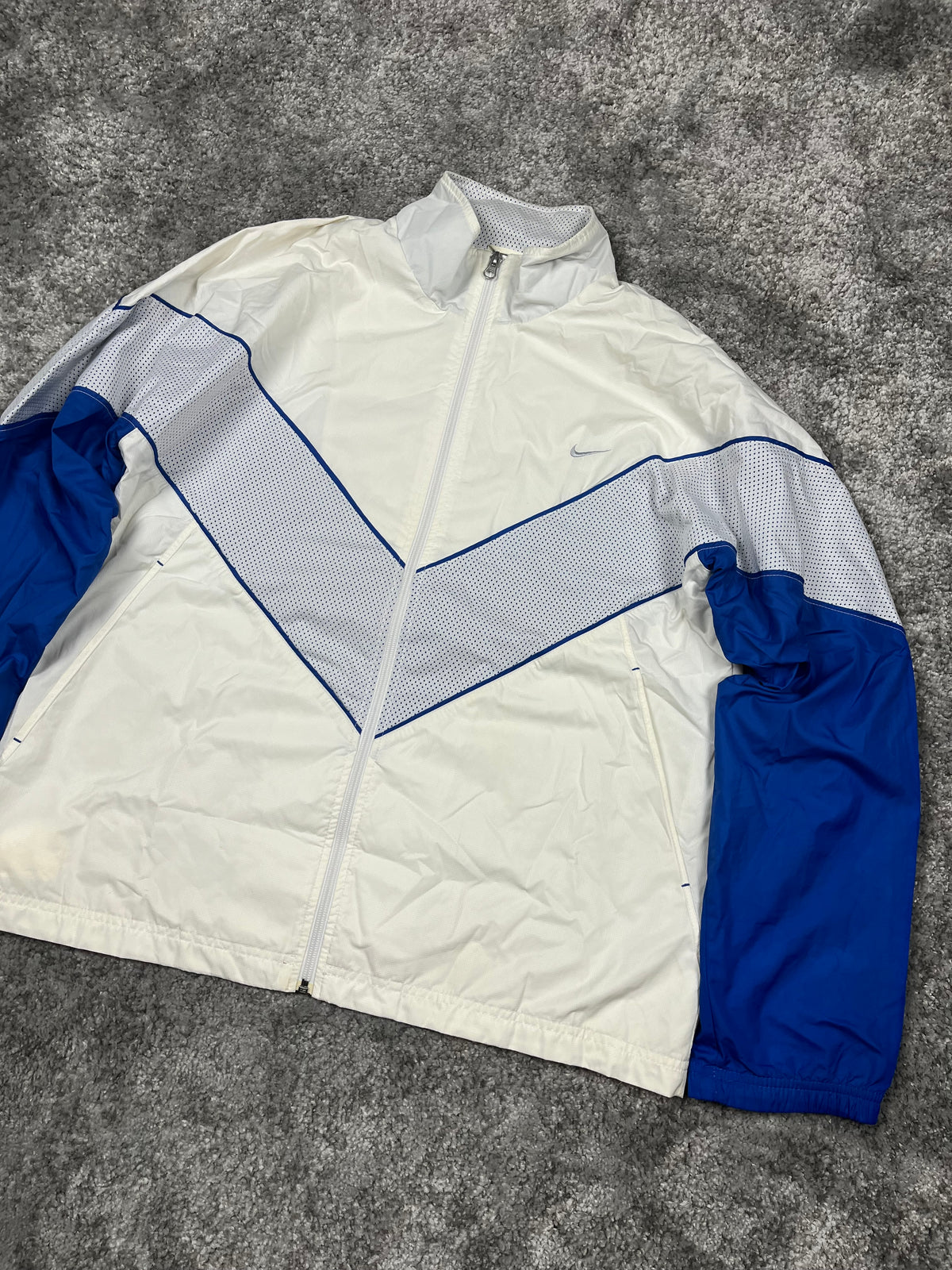Chaqueta deportiva Nike vintage años 2000 "Blanco/Azul" (L)
