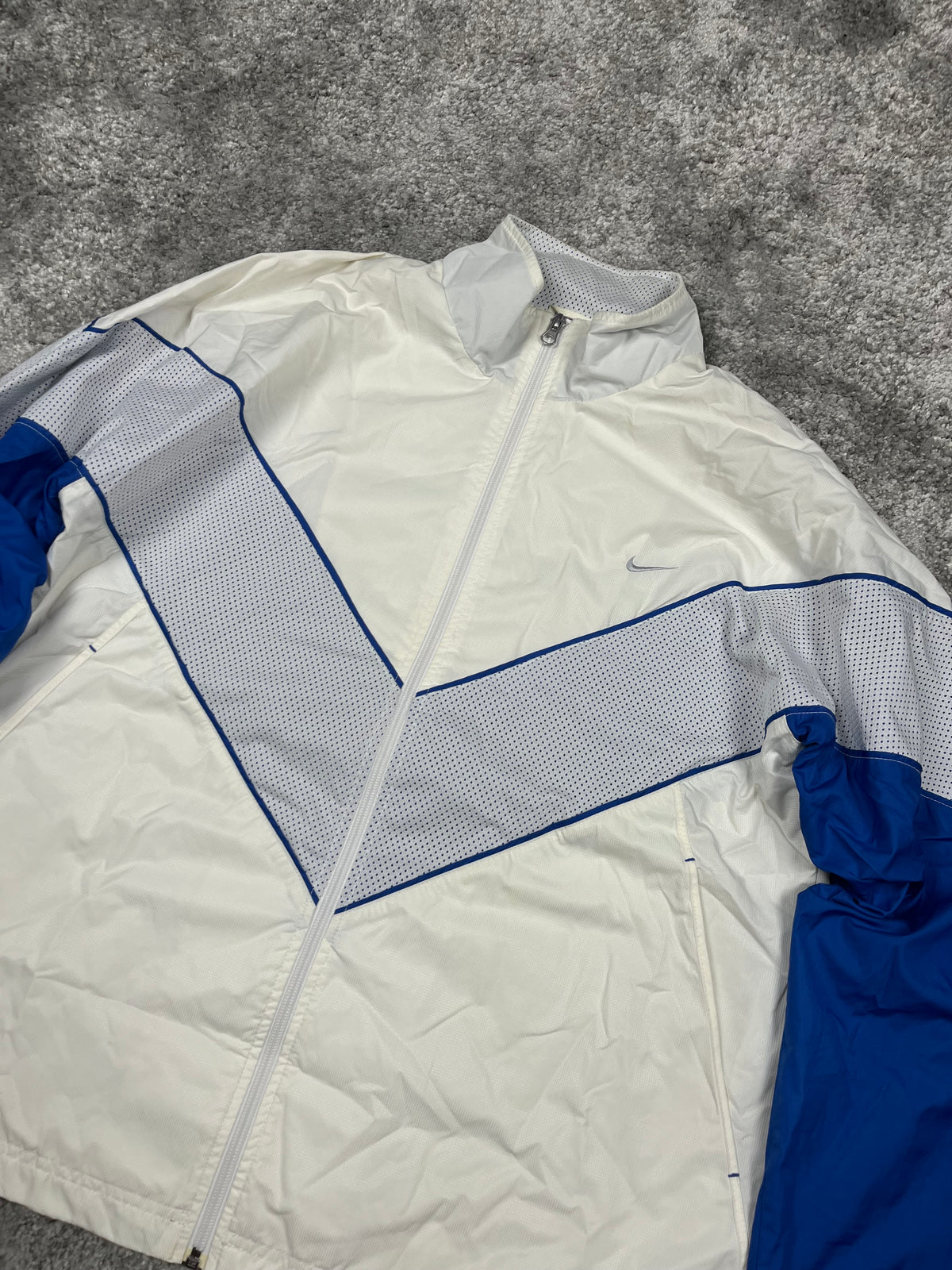 Veste de survêtement Nike Vintage années 2000 "Blanc/Bleu" (L)