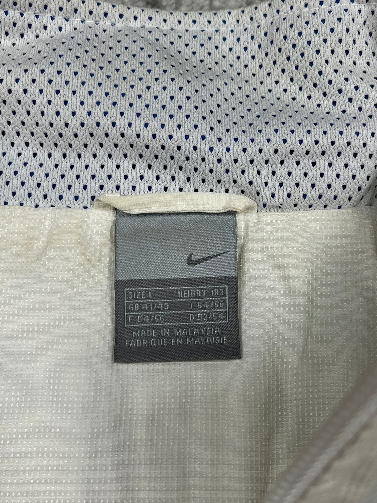 Veste de survêtement Nike Vintage années 2000 "Blanc/Bleu" (L)