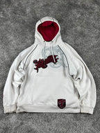 Sweat à capuche Tribal vintage années 2000 "Blanc/Rouge/Noir" (L)