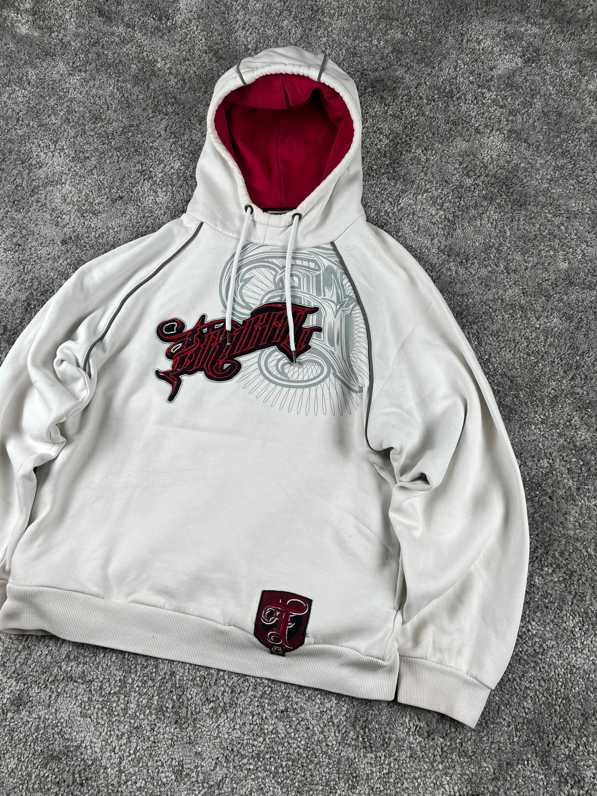 Tribal Hoodie Vintage 2000s "White/Red/Black" (L)
