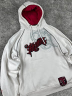 Sweat à capuche Tribal vintage années 2000 "Blanc/Rouge/Noir" (L)