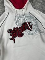 Sweat à capuche Tribal vintage années 2000 "Blanc/Rouge/Noir" (L)