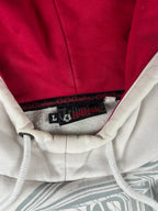 Sweat à capuche Tribal vintage années 2000 "Blanc/Rouge/Noir" (L)
