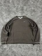 Sweat à capuche Nike vintage années 2000 "Marron/Blanc" (M)