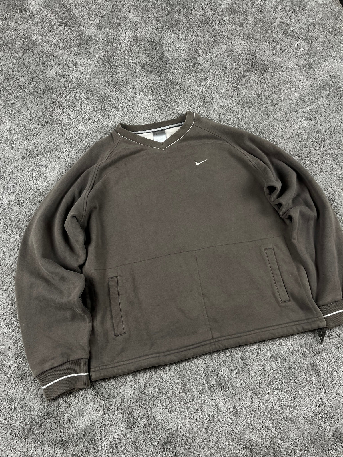 Nike Hoodie Vintage 2000s "Brown/White" (M)
