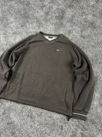Sweat à capuche Nike vintage années 2000 "Marron/Blanc" (M)