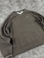 Sweat à capuche Nike vintage années 2000 "Marron/Blanc" (M)