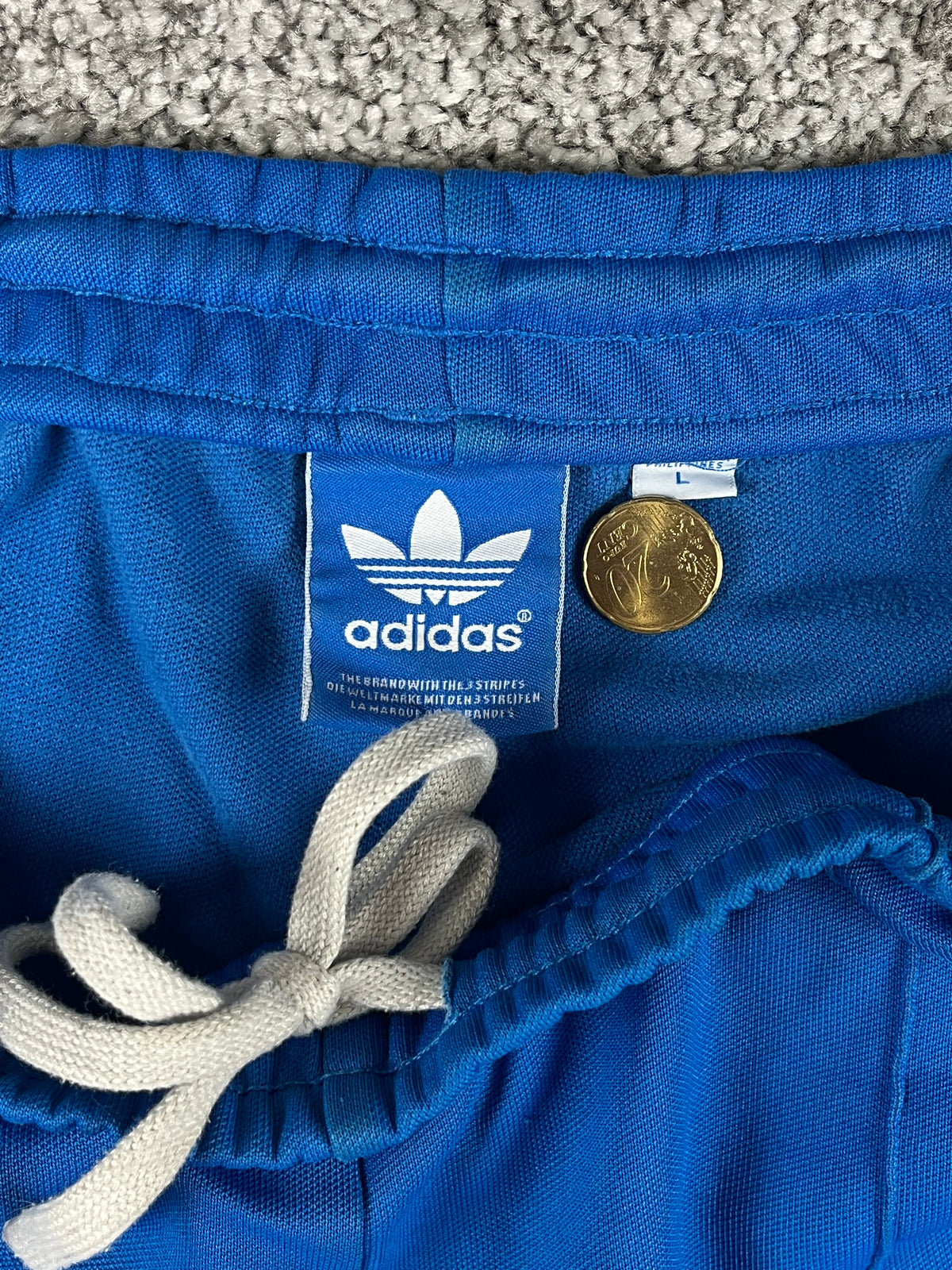 Pantalón de chándal Adidas 3 bandas vintage años 2000 "Azul/Blanco" (L)