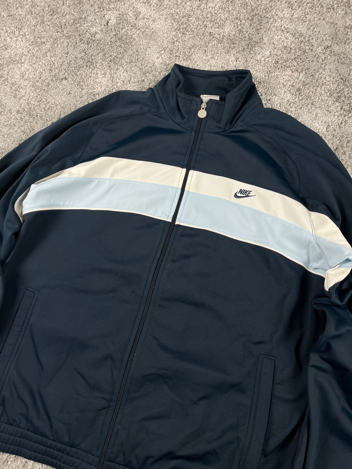Nike Zipper/Hoodie Vintage 2000s "Navy/White" (M)