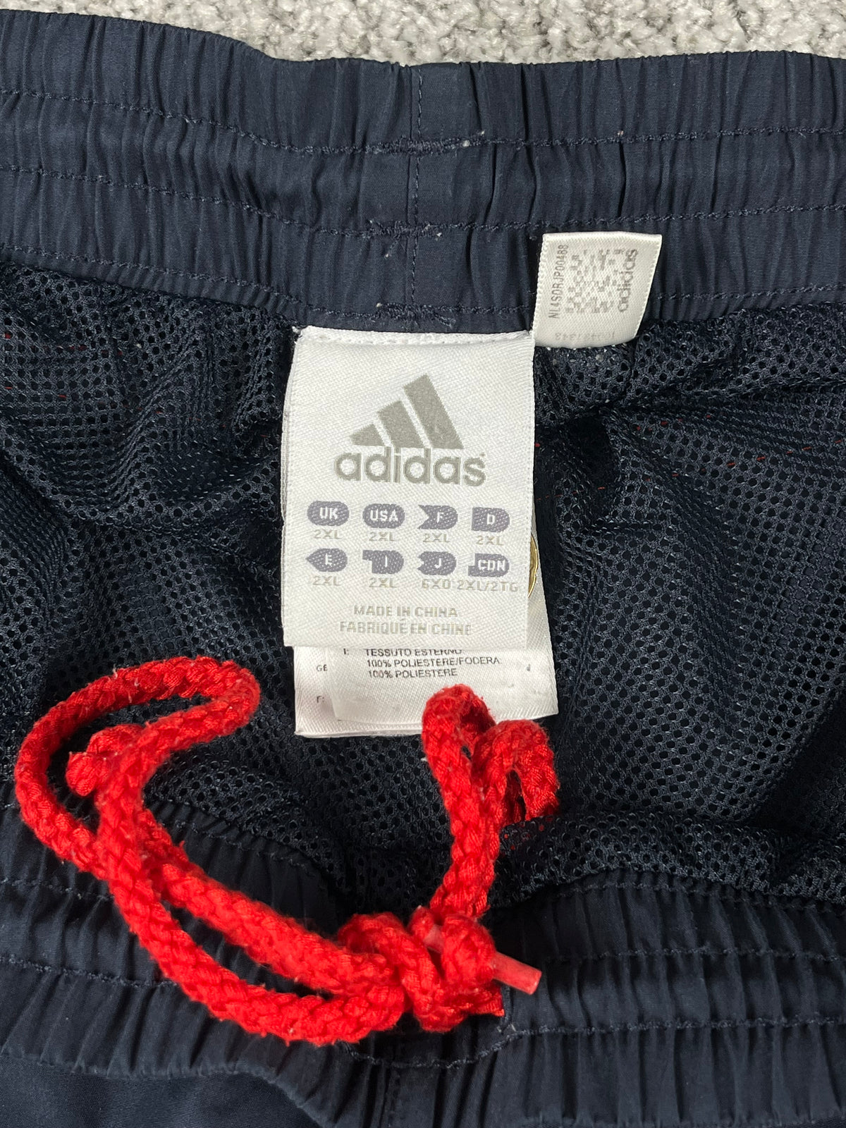 Pantalón de chándal Adidas vintage años 2000 "Azul marino/Blanco/Rojo" (XXL)