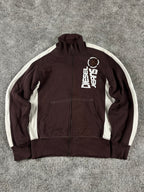 Sweat à capuche zippé Diesel vintage années 2000 "Marron/Blanc" (M)