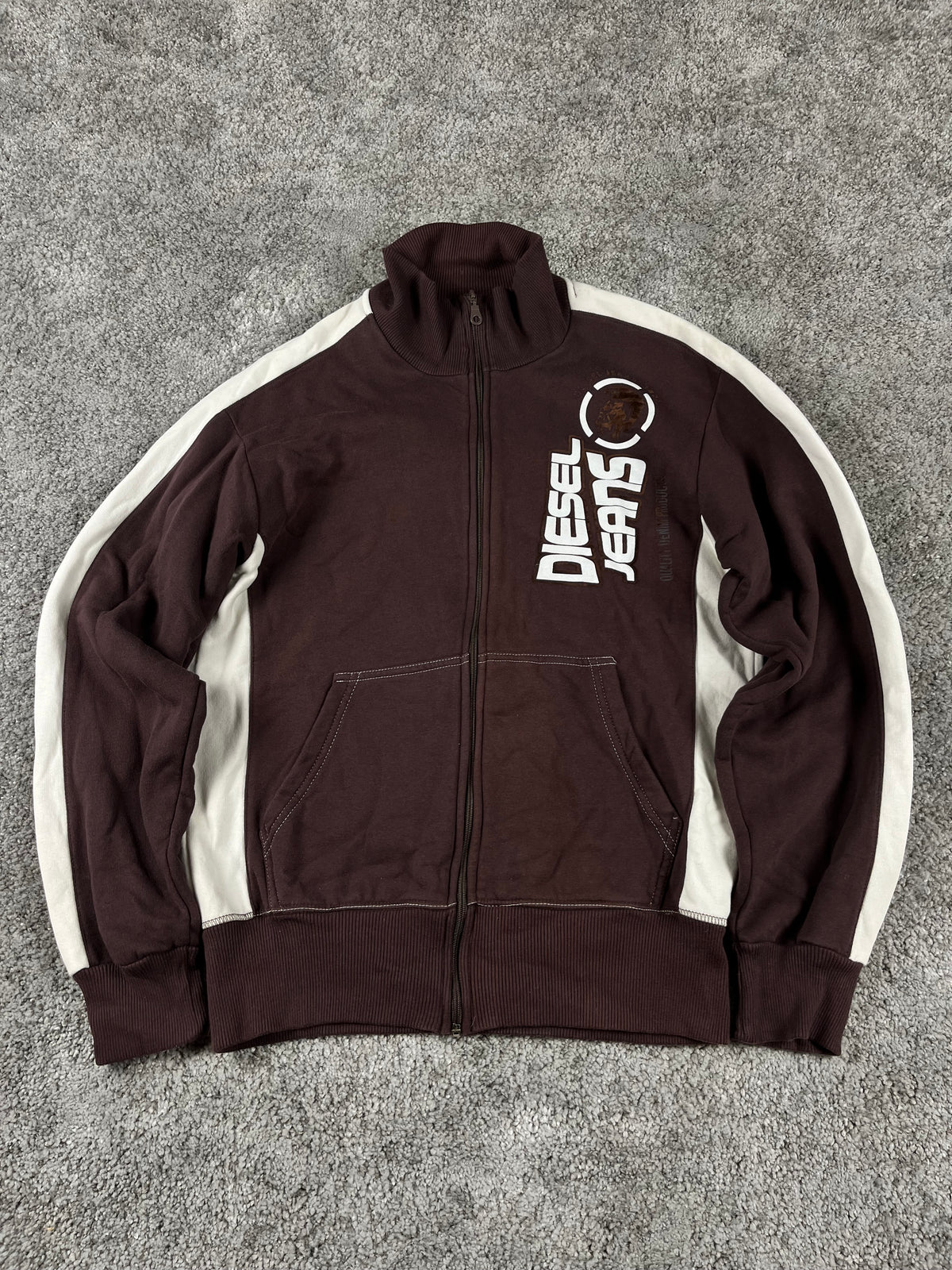 Diesel Zipper/Hoodie Vintage 2000s "Brown/White" (M)