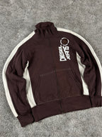 Sweat à capuche zippé Diesel vintage années 2000 "Marron/Blanc" (M)