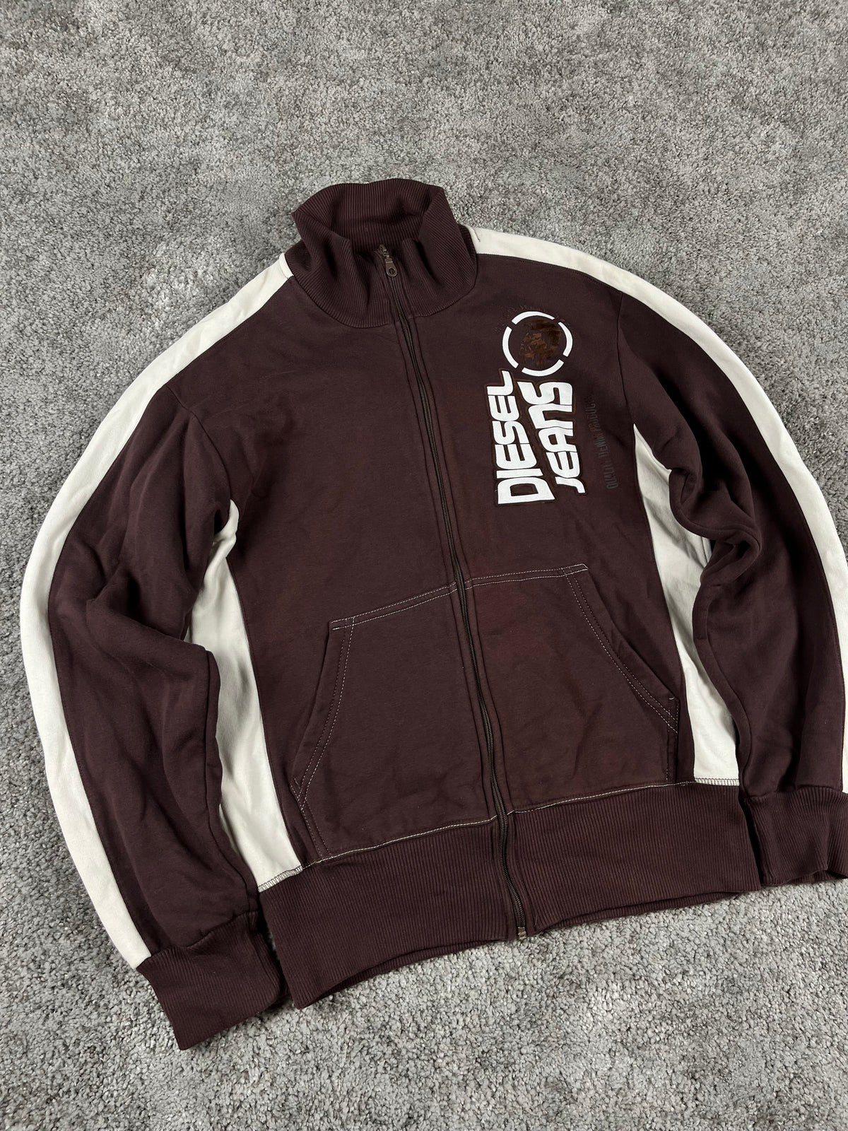 Diesel Zipper/Hoodie Vintage 2000s "Brown/White" (M)
