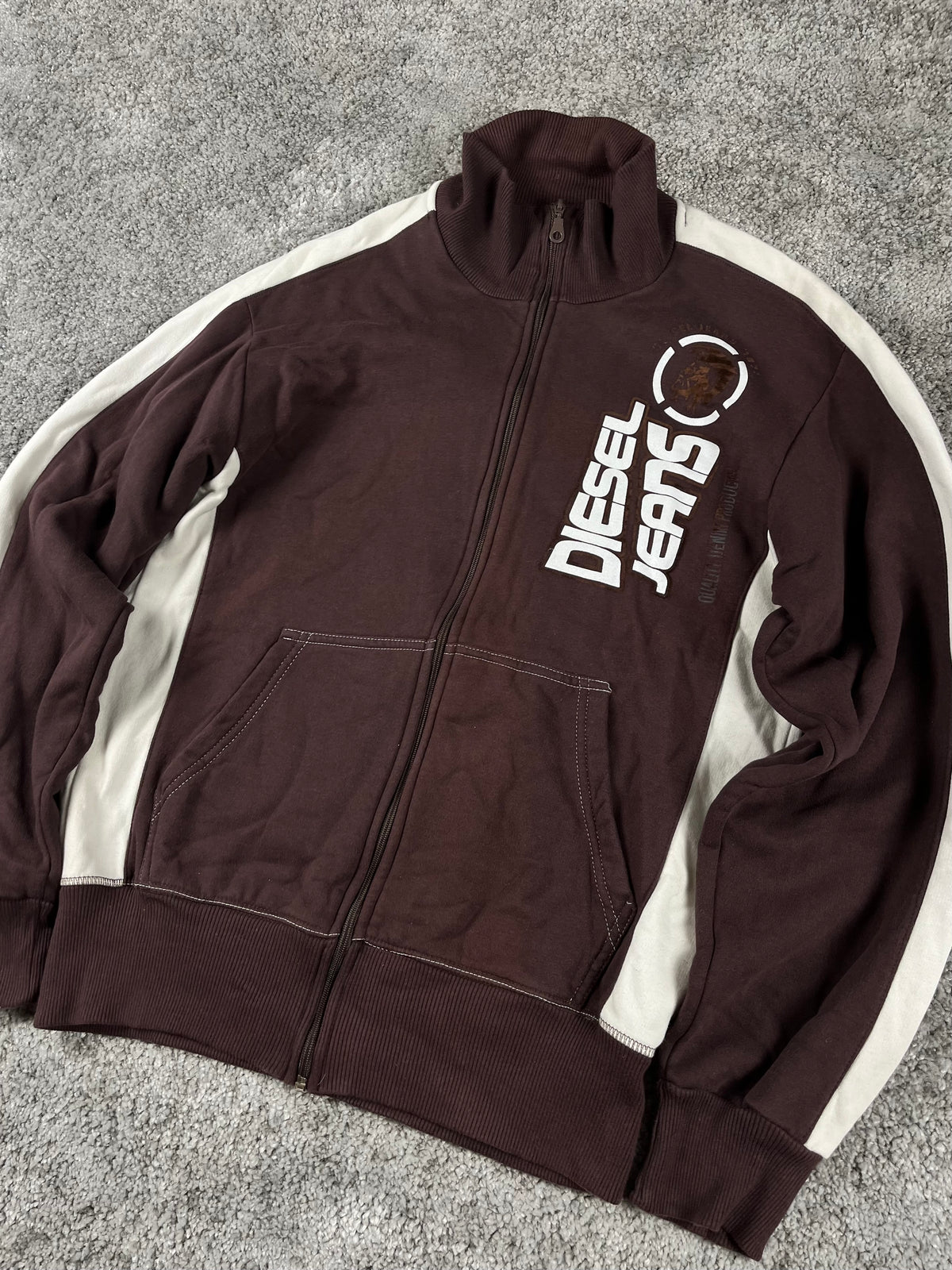 Diesel Zipper/Hoodie Vintage 2000s "Brown/White" (M)
