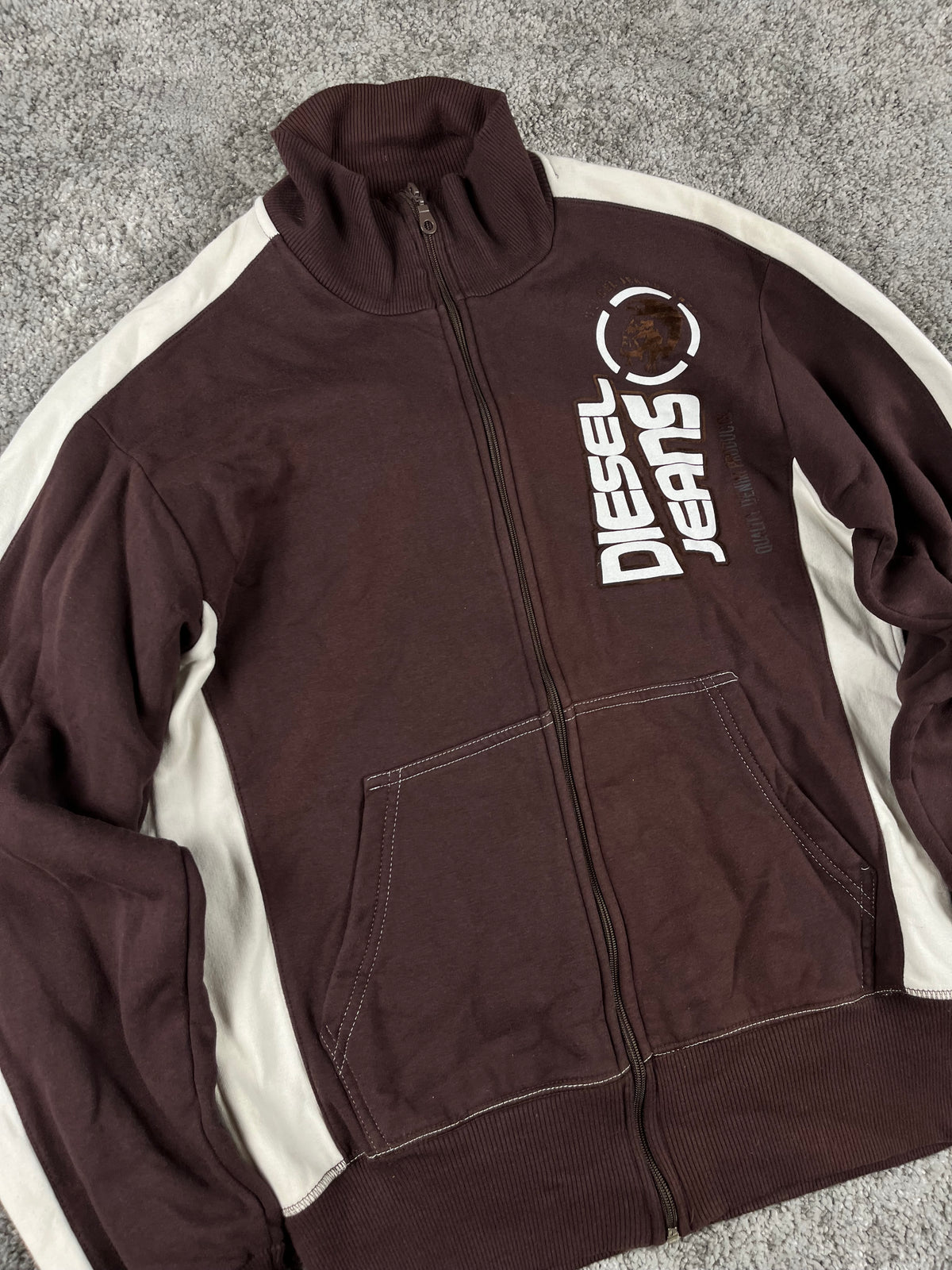 Diesel Zipper/Hoodie Vintage 2000s "Brown/White" (M)