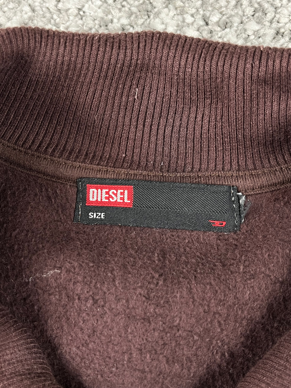 Sweat à capuche zippé Diesel vintage années 2000 "Marron/Blanc" (M)