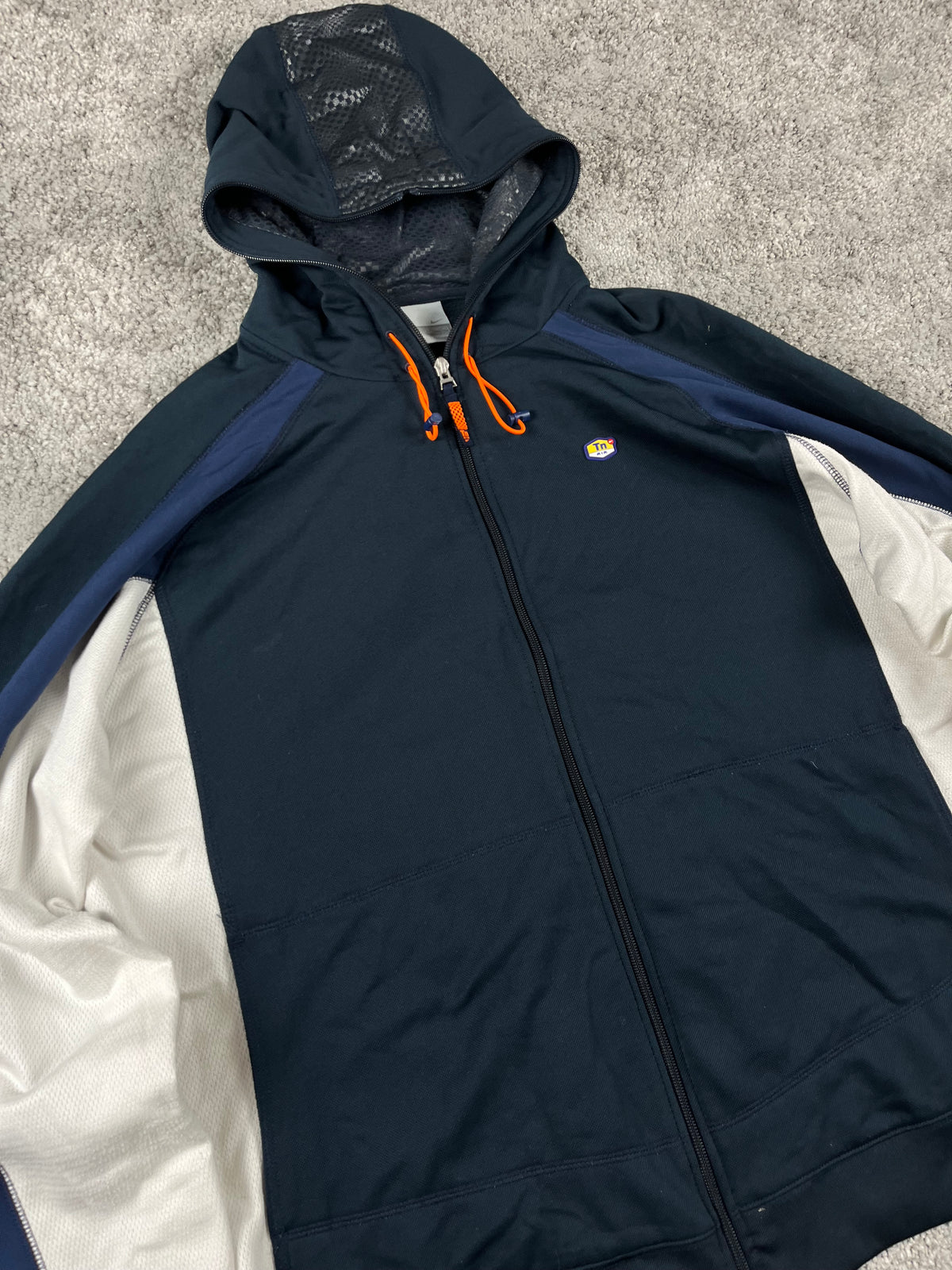 Sudadera con cremallera/capucha Nike TN vintage años 2000 "Azul marino/Blanco" (XXL)