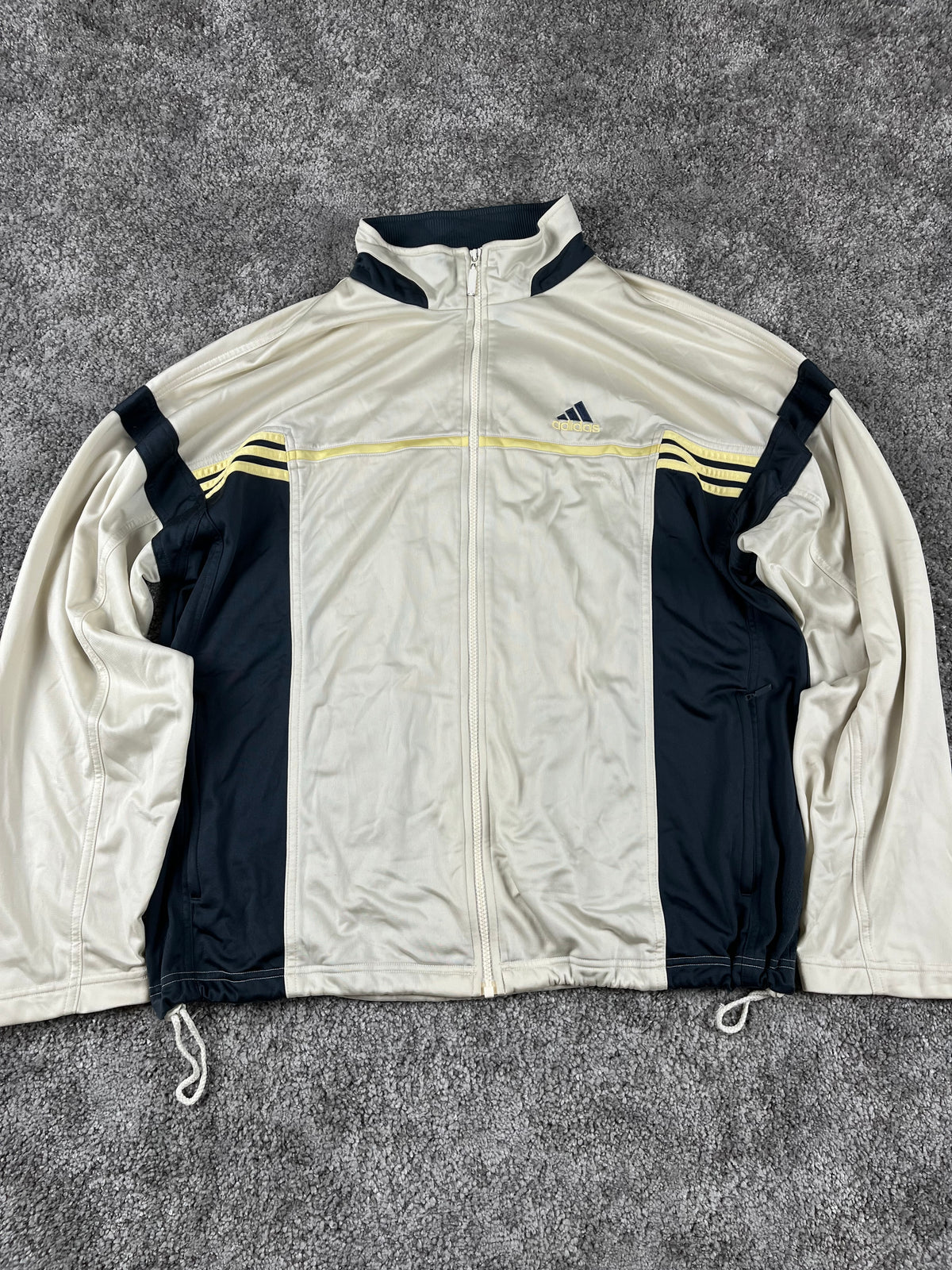 Chándal Adidas vintage años 2000 "Beige/Azul marino" (XL)