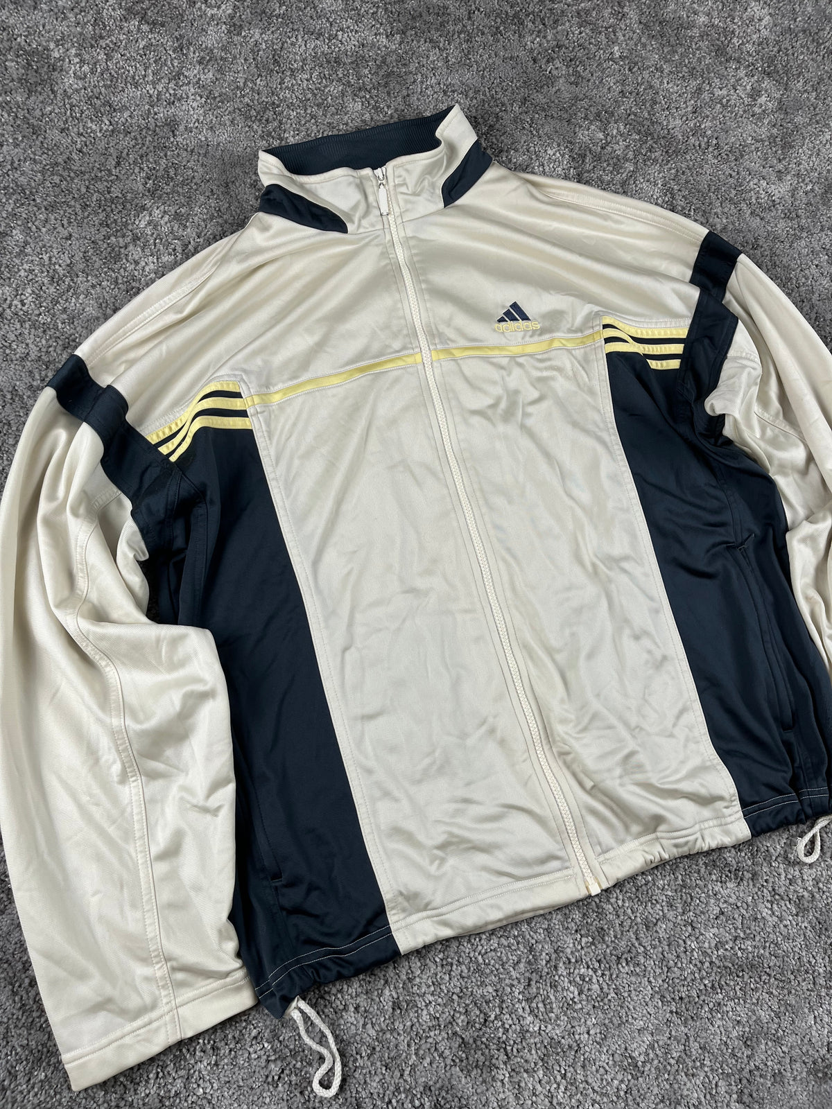 Chándal Adidas vintage años 2000 "Beige/Azul marino" (XL)