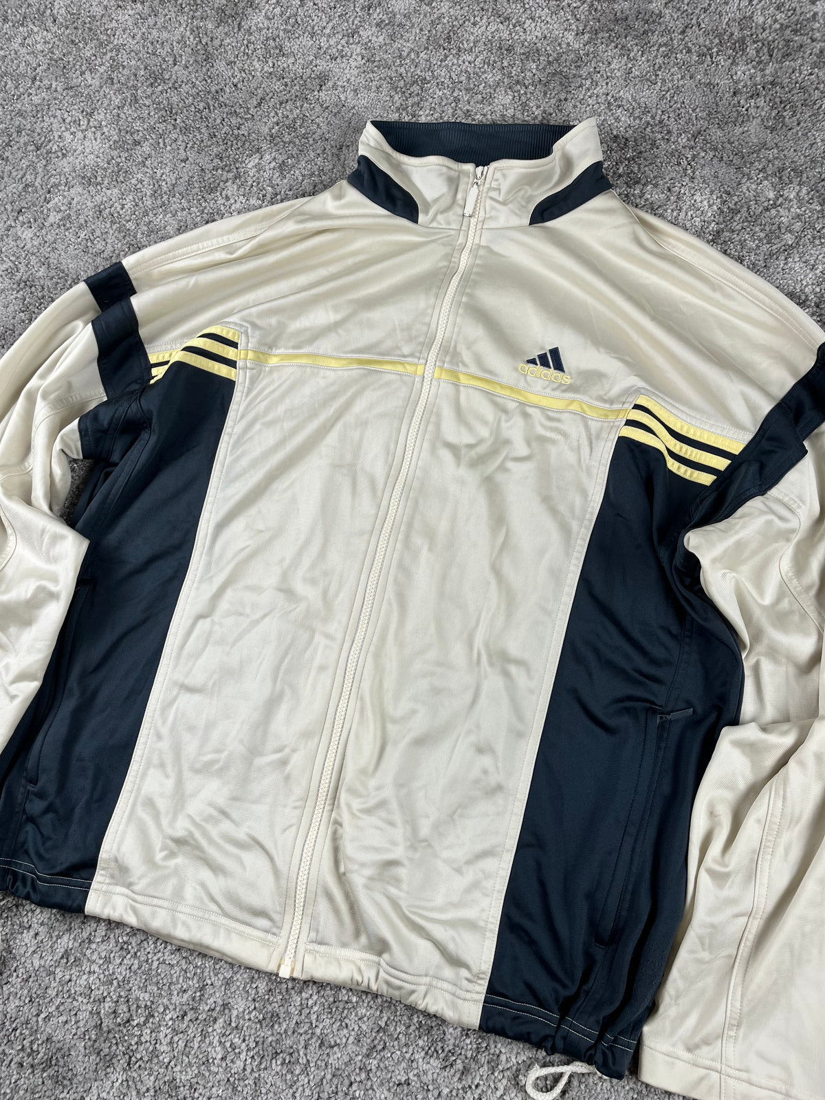 Chándal Adidas vintage años 2000 "Beige/Azul marino" (XL)