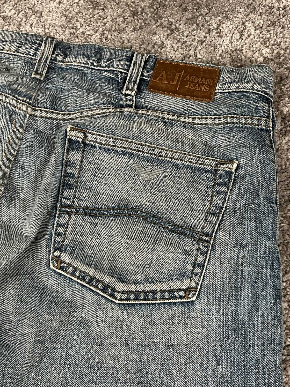 Bolso de mezclilla Armani Jeans estilo Y2K Baggy Streetwear (L)