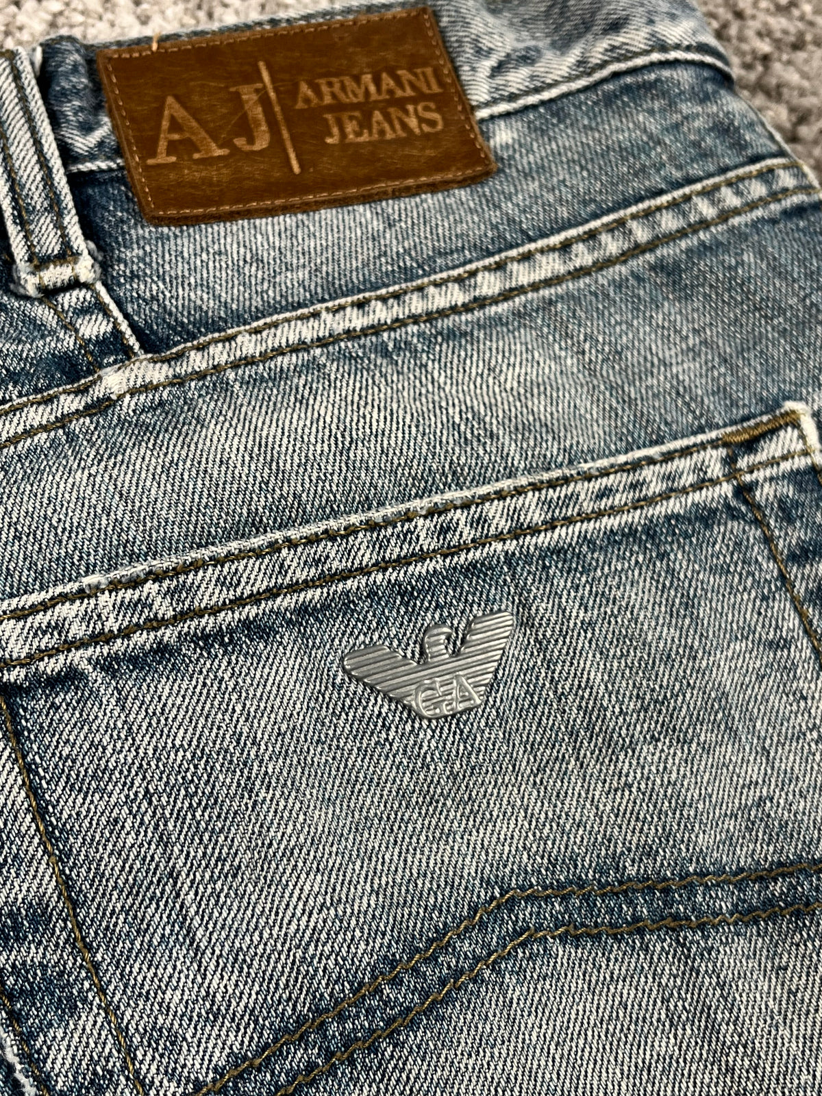 Bolso de mezclilla Armani Jeans estilo Y2K Baggy Streetwear (L)