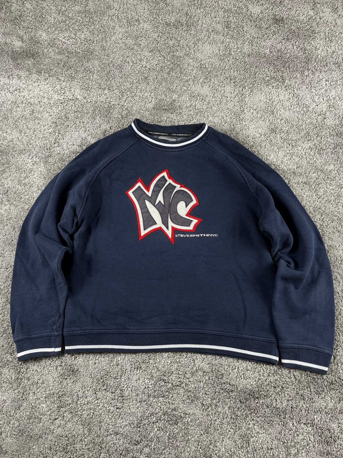Steve Smith NYC Hoodie Vintage 2000s "Navy/White" (M)