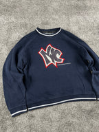 Sweat à capuche Steve Smith NYC vintage des années 2000 "Marine/Blanc" (M)