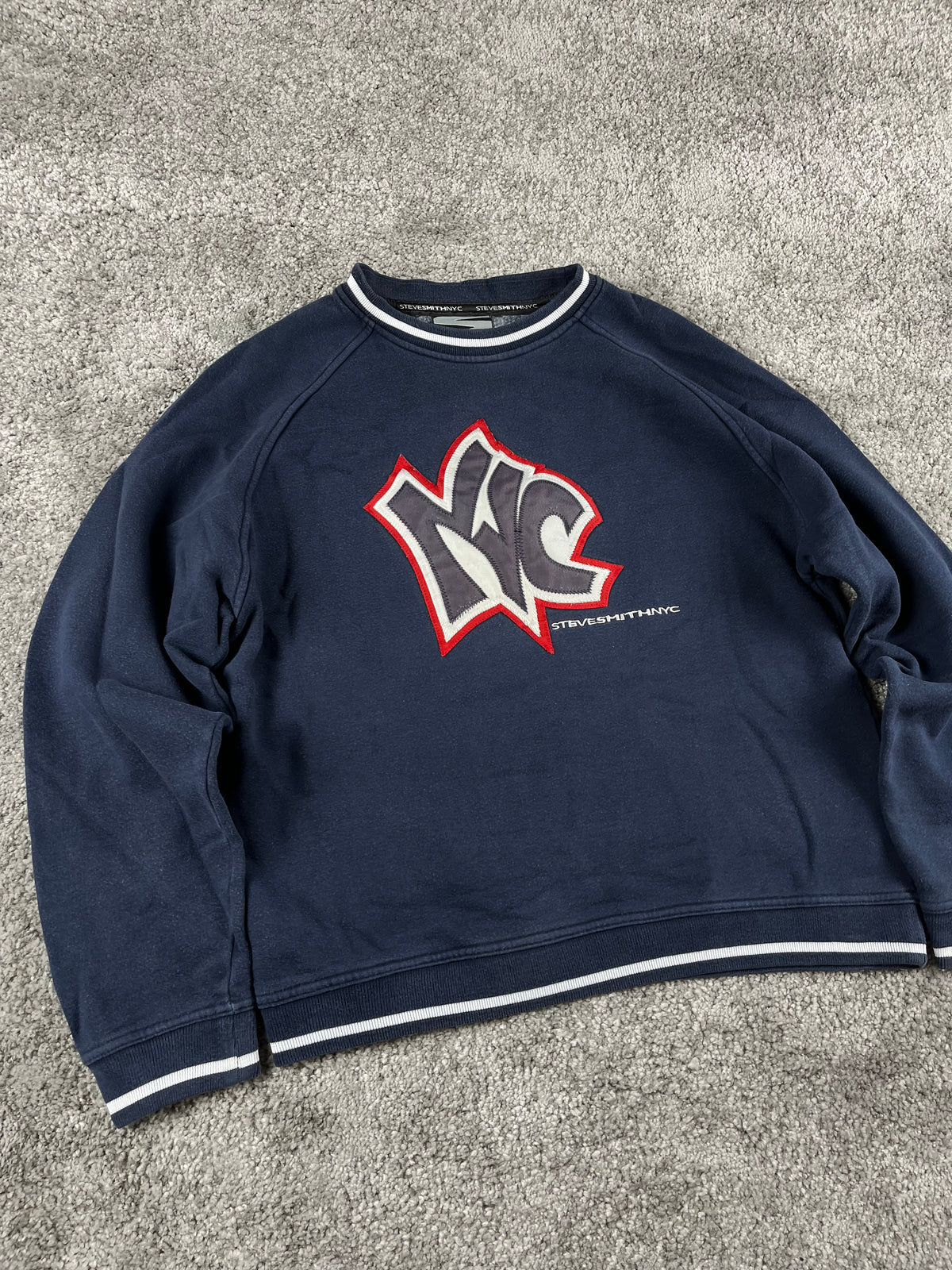 Steve Smith NYC Hoodie Vintage 2000s "Navy/White" (M)