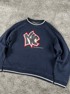 Sweat à capuche Steve Smith NYC vintage des années 2000 "Marine/Blanc" (M)