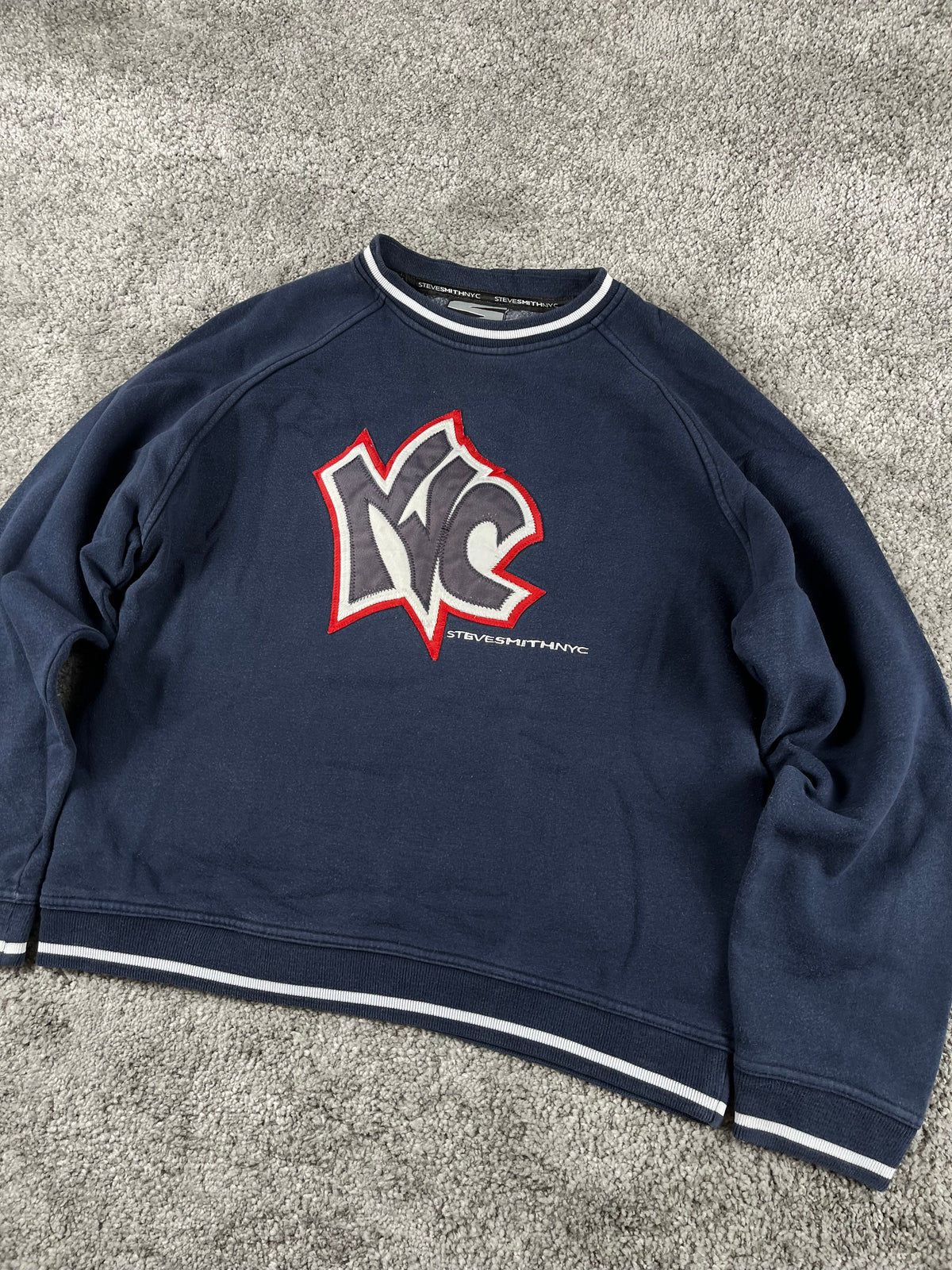 Steve Smith NYC Hoodie Vintage 2000s "Navy/White" (M)