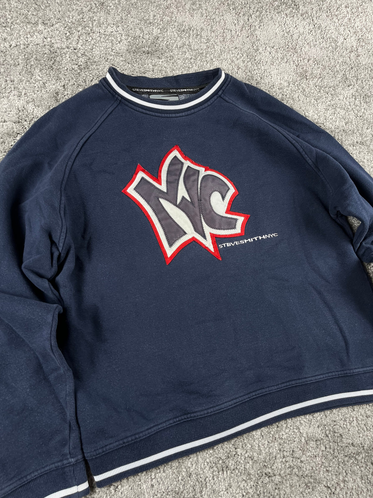 Steve Smith NYC Hoodie Vintage 2000s "Navy/White" (M)