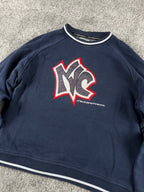 Sweat à capuche Steve Smith NYC vintage des années 2000 "Marine/Blanc" (M)