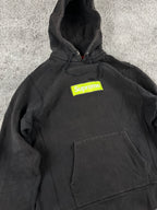 Supreme Box Logo Hooded Sweatshirt FW17 Black / Lime (M)