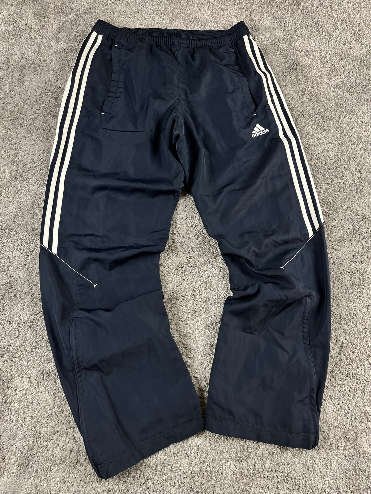 Pantalón de chándal Adidas 3 Rayas Vintage años 2000 "Azul Marino/Blanco" (S)