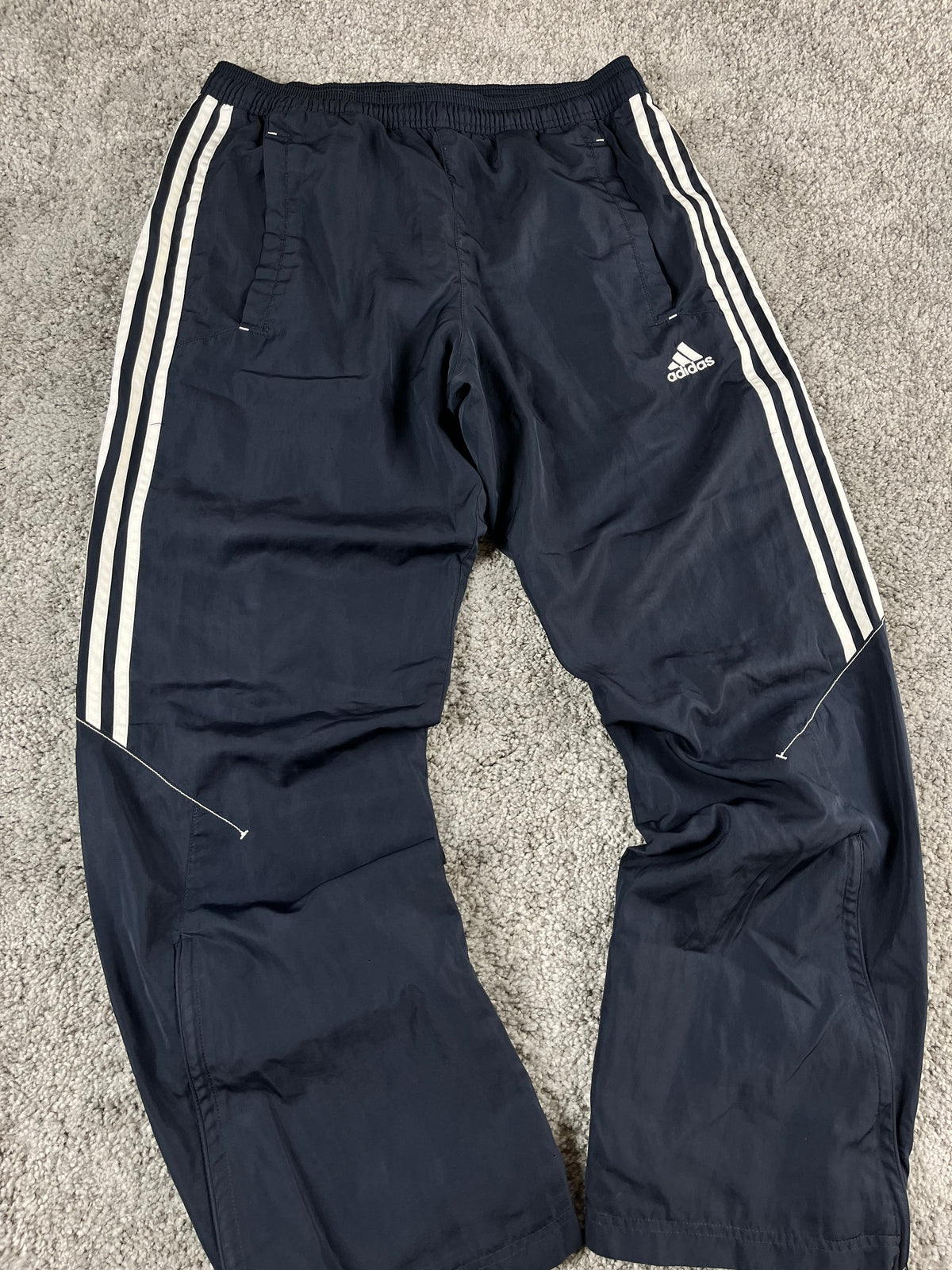 Pantalón de chándal Adidas 3 Rayas Vintage años 2000 "Azul Marino/Blanco" (S)