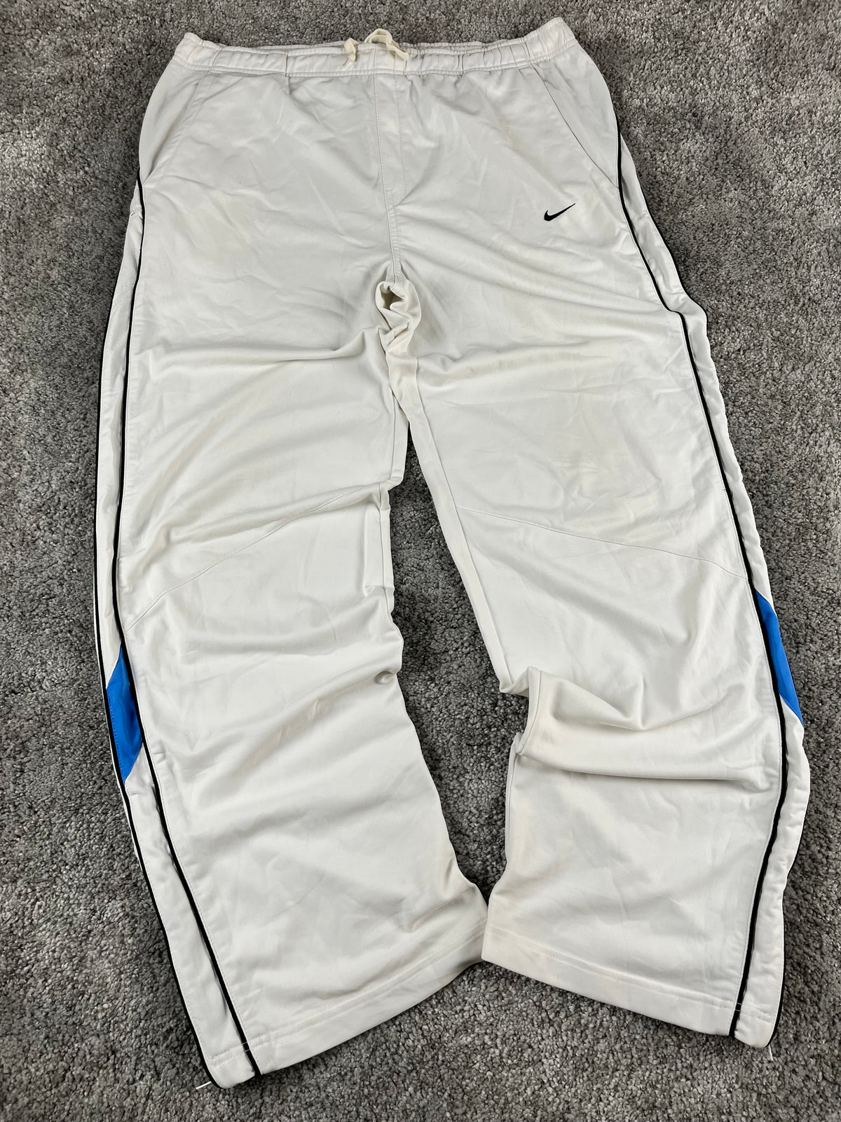 Pantalón de chándal Nike vintage años 2000 "Blanco/Negro/Azul" (XXL)