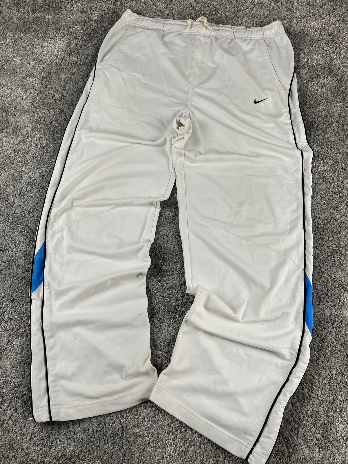 Pantalón de chándal Nike vintage años 2000 "Blanco/Negro/Azul" (XXL)