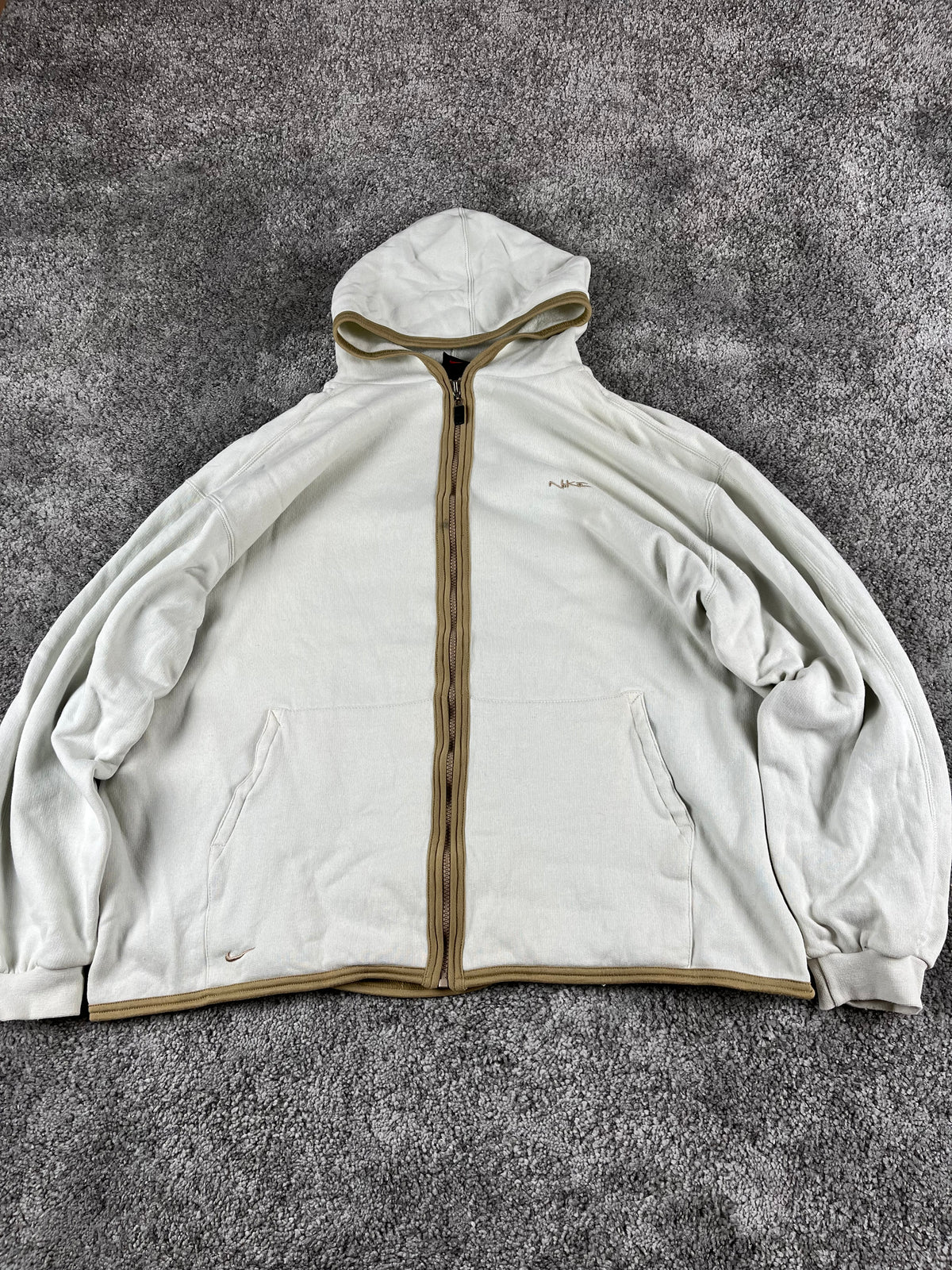 Survêtement Nike vintage années 2000 « Blanc/Beige » (XL)
