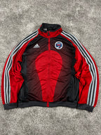 Sweat à capuche/zippé Adidas x FR Haguenau vintage années 2000 "Noir/Rouge" (M)