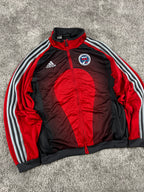 Sweat à capuche/zippé Adidas x FR Haguenau vintage années 2000 "Noir/Rouge" (M)