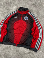 Sweat à capuche/zippé Adidas x FR Haguenau vintage années 2000 "Noir/Rouge" (M)