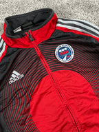 Sweat à capuche/zippé Adidas x FR Haguenau vintage années 2000 "Noir/Rouge" (M)