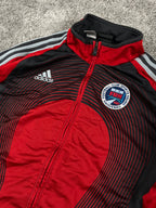 Sweat à capuche/zippé Adidas x FR Haguenau vintage années 2000 "Noir/Rouge" (M)