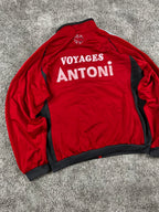 Sweat à capuche/zippé Adidas x FR Haguenau vintage années 2000 "Noir/Rouge" (M)